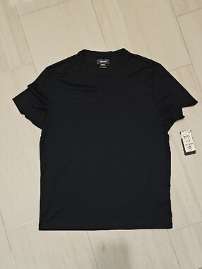 Alfani Black V-Neck Stretch Shirt